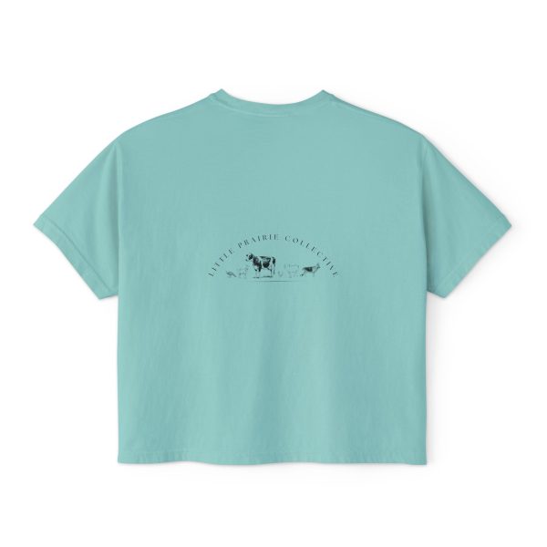 Graphic Crop Top - Women's Boxy Tee 'Pigs Over Profits' Supporting Animal Sanctuary - Image 16