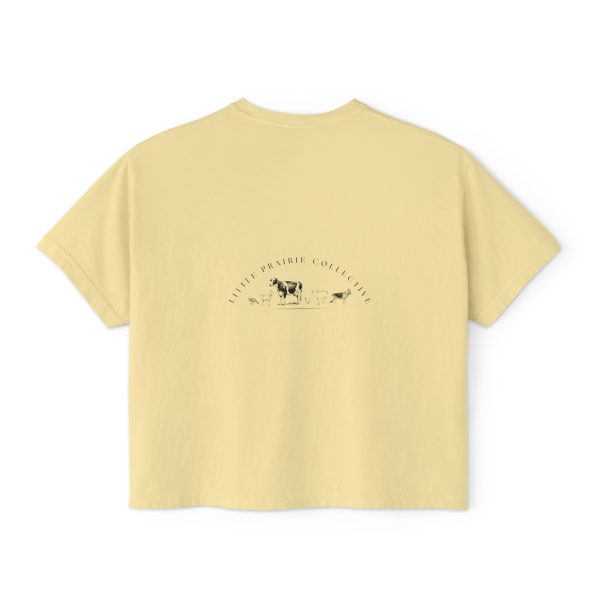 Graphic Crop Top - Women's Boxy Tee 'Pigs Over Profits' Supporting Animal Sanctuary - Image 12
