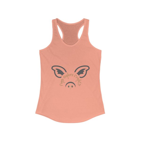 Tank Top Women's Pigs Before Profits Racerback - Image 3