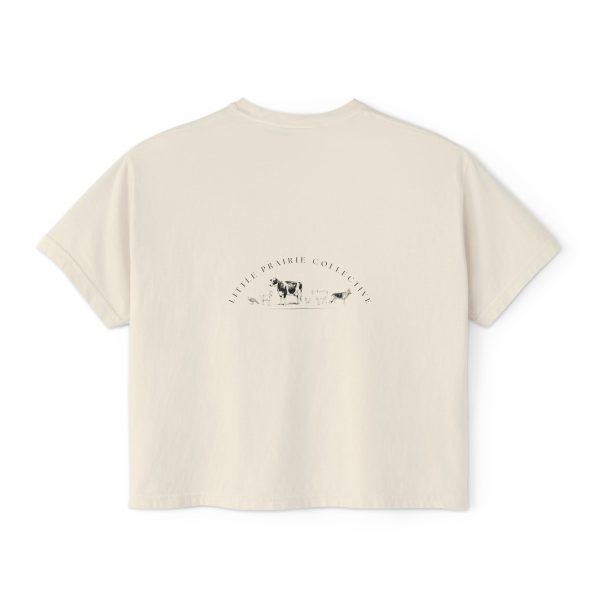 Graphic Crop Top - Women's Boxy Tee 'Pigs Over Profits' Supporting Animal Sanctuary - Image 3