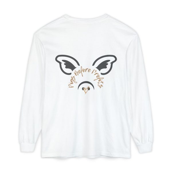 Long Sleeve T-Shirt - 'Pigs Before Profits' Animal Sanctuary Nonprofit Support - Image 2