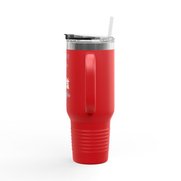 Insulated Travel Mug - Powered by Coffee & Goat Snuggles - Image 8