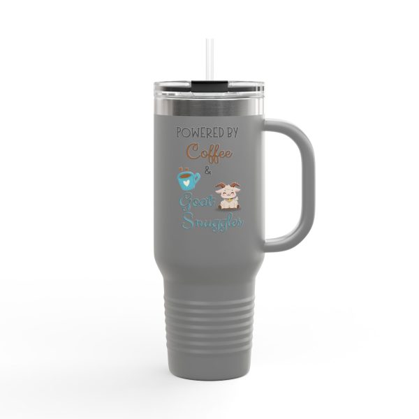 Insulated Travel Mug - Powered by Coffee & Goat Snuggles - Image 15