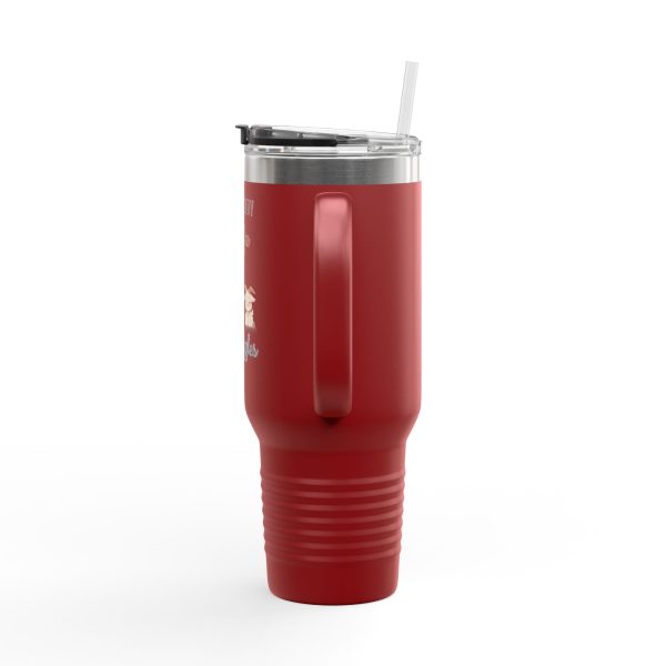 Insulated Travel Mug - Powered by Coffee & Goat Snuggles - Image 8